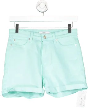 7 For All Mankind Green Mid Roll Shorts W24