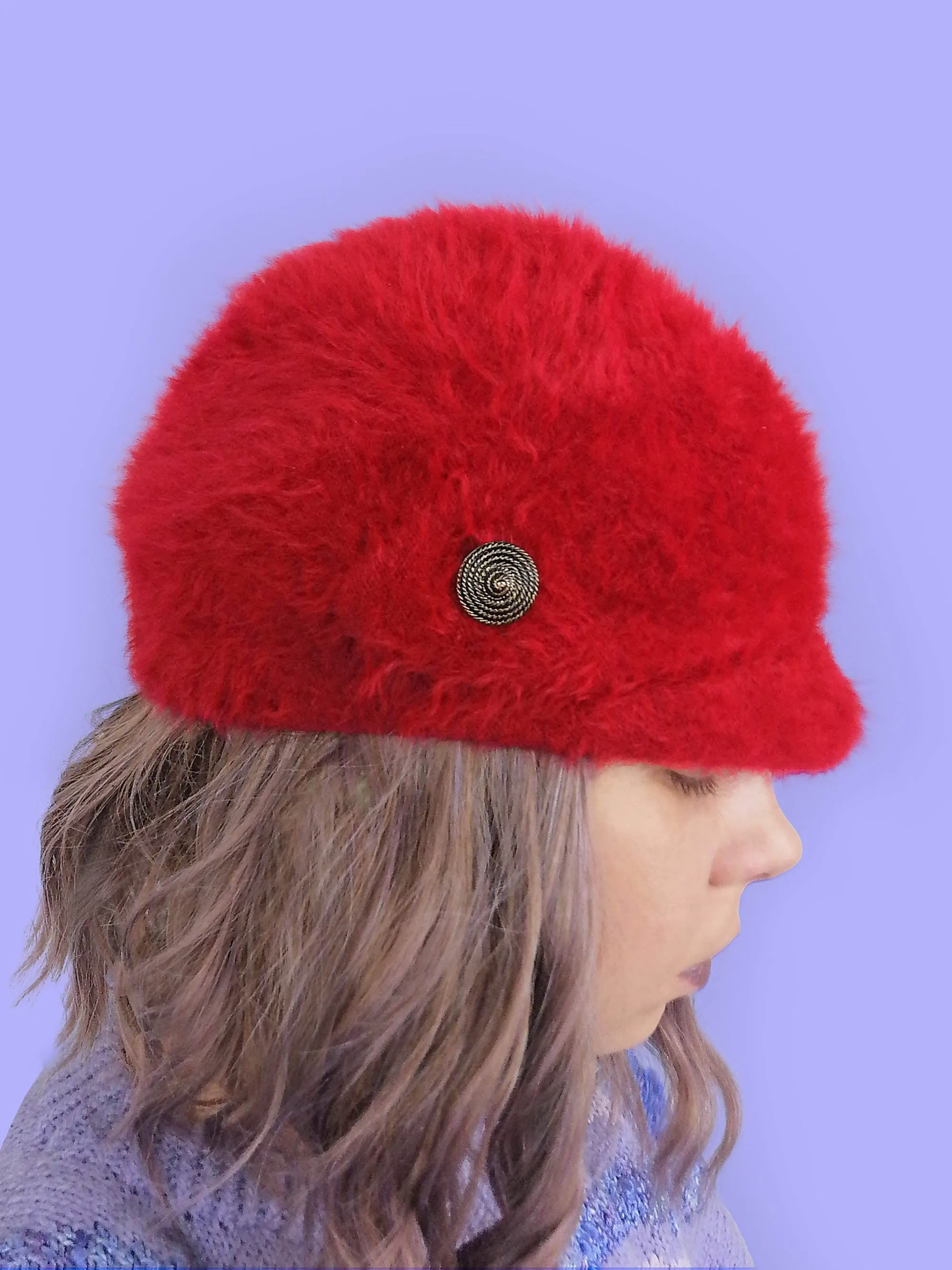 90's KANGOL Furgora Hat Red Fluffy - size S