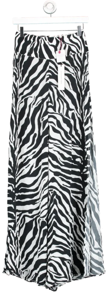 Alexandra Miro Black Tina Zebra Print Skirt UK XS