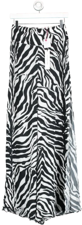 Alexandra Miro Black Tina Zebra Print Skirt UK XS