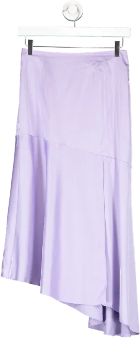 & Other Stories Purple Satin Waterfall Midi Skirt UK 6