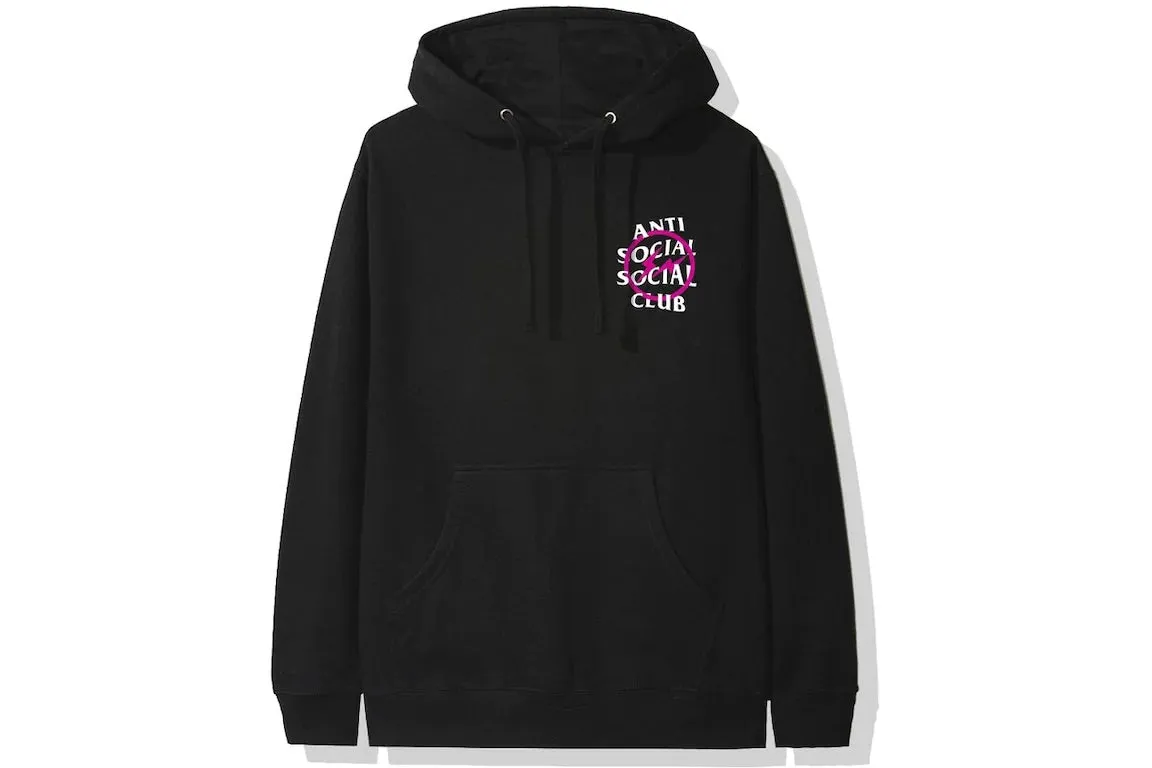 ANTI SOCIAL SOCIAL CLUB X FRAGMENT PINK BOLT HOODIE BLACK