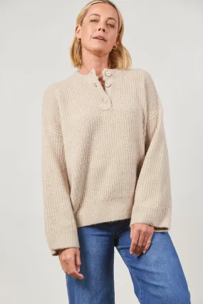 Avenue Button Jumper - Buff