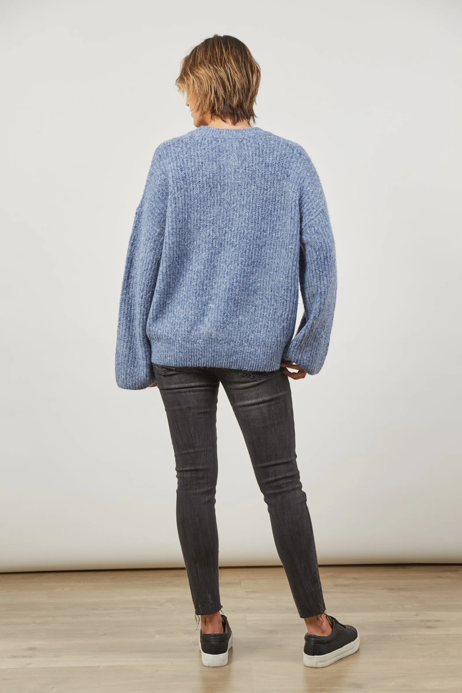 Avenue Button Jumper - Nevada Blue