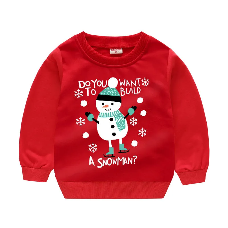 Baby Kid Girls Boys Letters Cartoon Print Christmas Hoodies Sweatshirts Wholesale 23112801