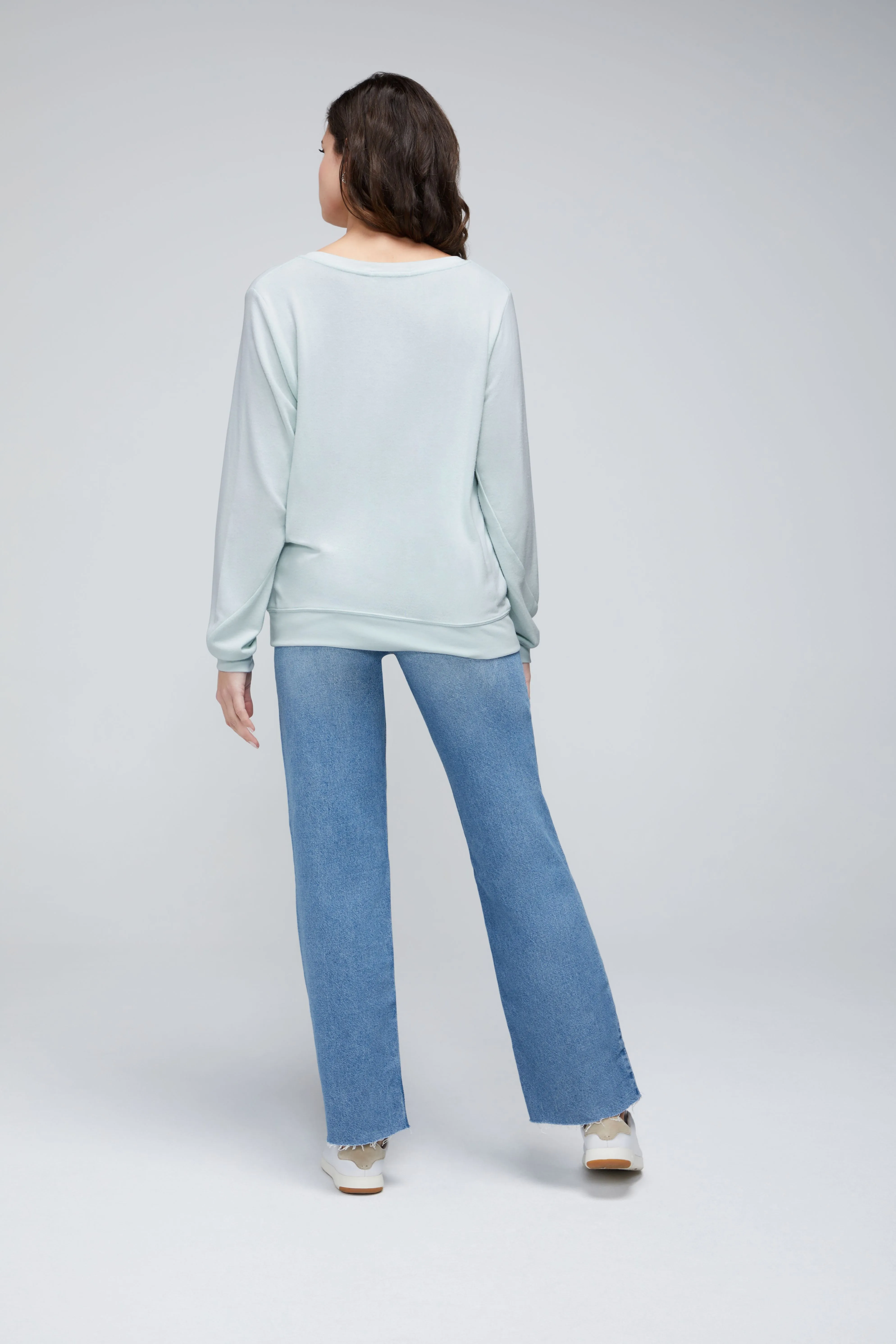 Baggy Beach Jumper Deep V | Morning Mist