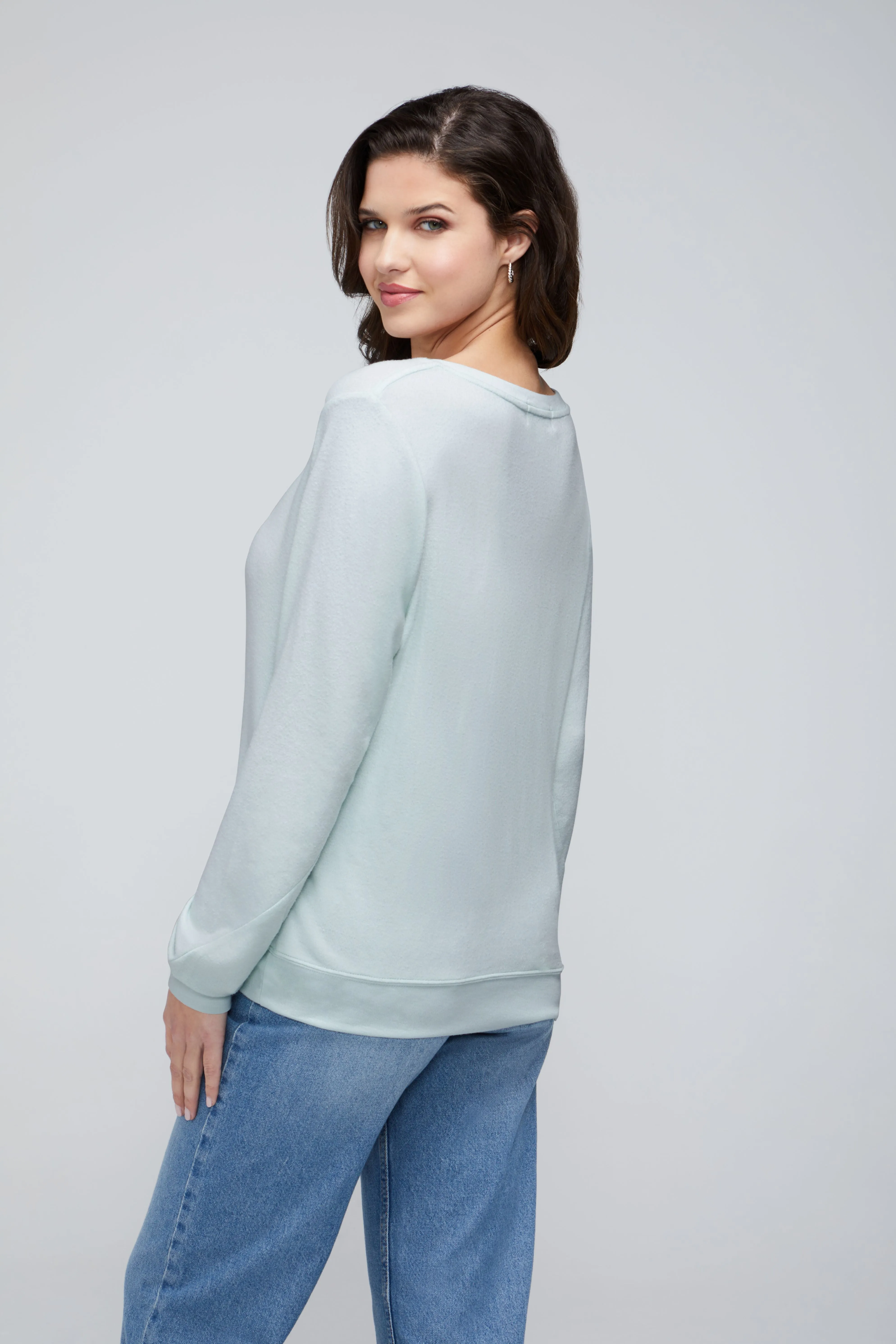 Baggy Beach Jumper Deep V | Morning Mist