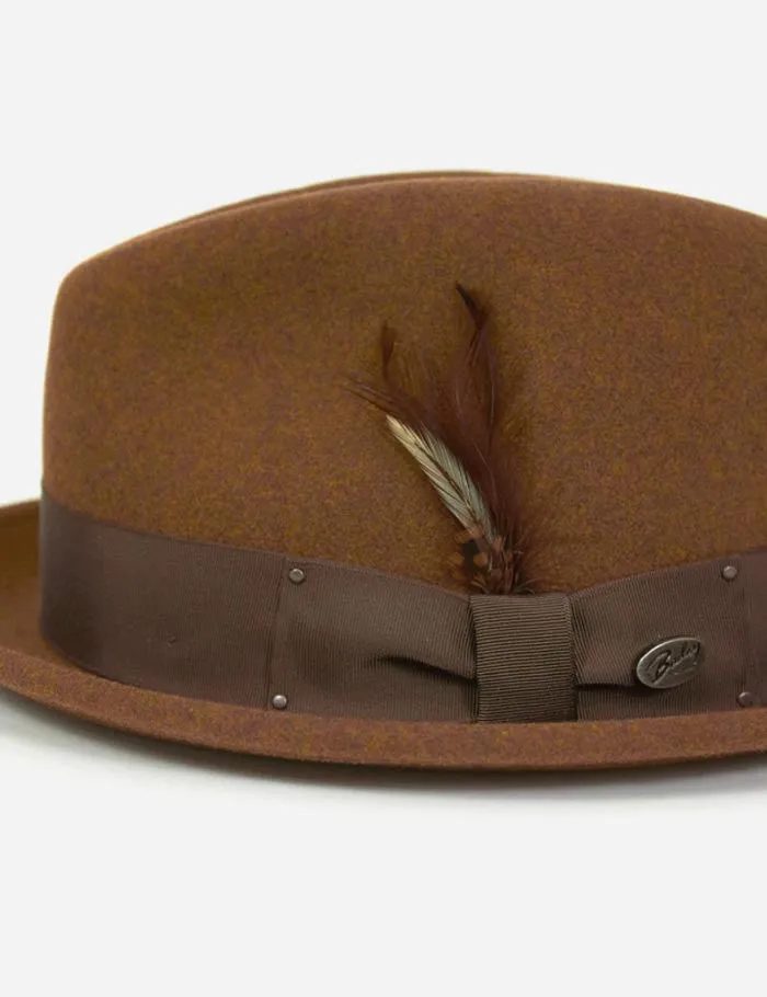 Bailey Tino Felt Crushable Trilby Hat - Russet