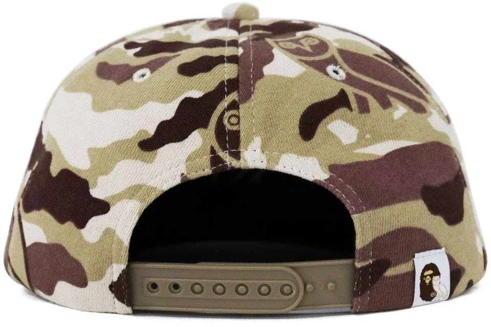 BAPE X OVO WOODLAND CAMO SNAPBACK CAP BEIGE