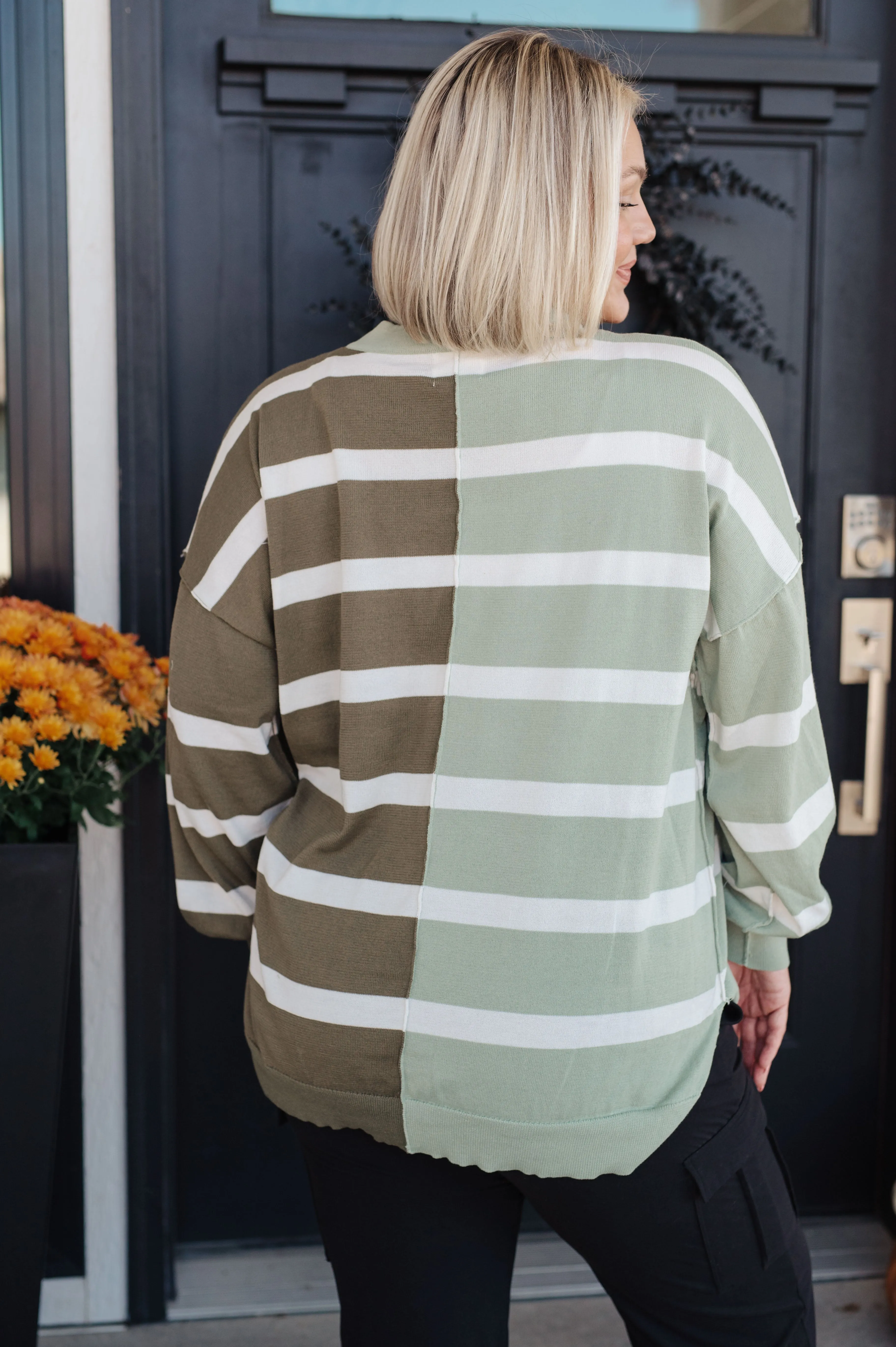 Can't Decide Color Block Striped Sweater