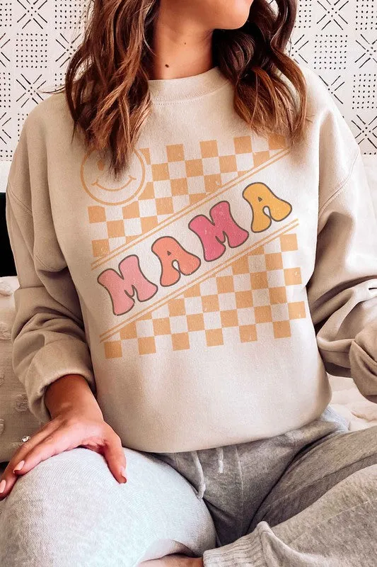 CHECKERED MAMA GRAPHIC SWEATSHIRT