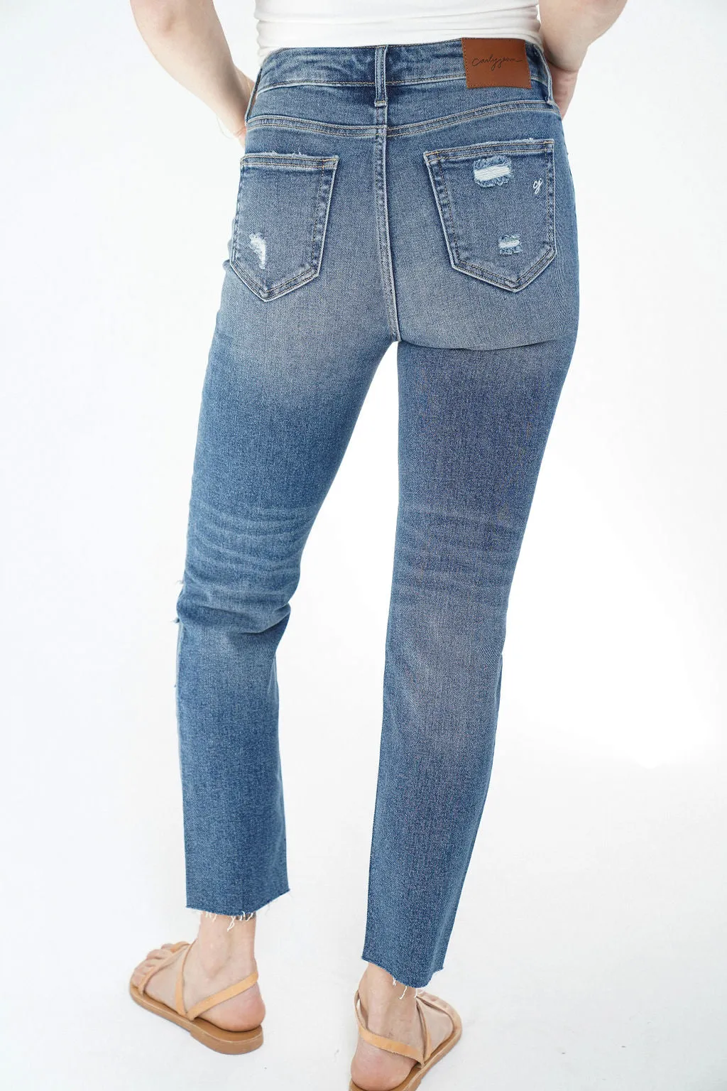 Chrissy Distressed Straight Leg Jeans