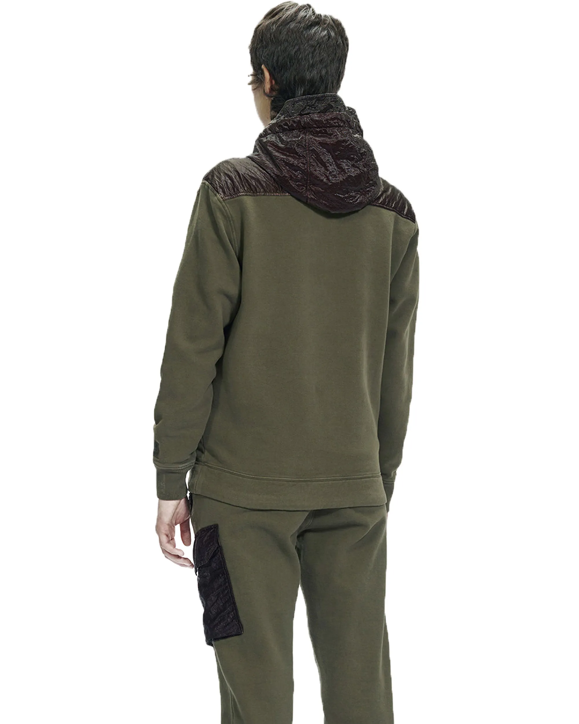 CP Company Diagonal Fleece Hooded Sweatshirt in Ivy Green - Premium Comfortable Outerwear