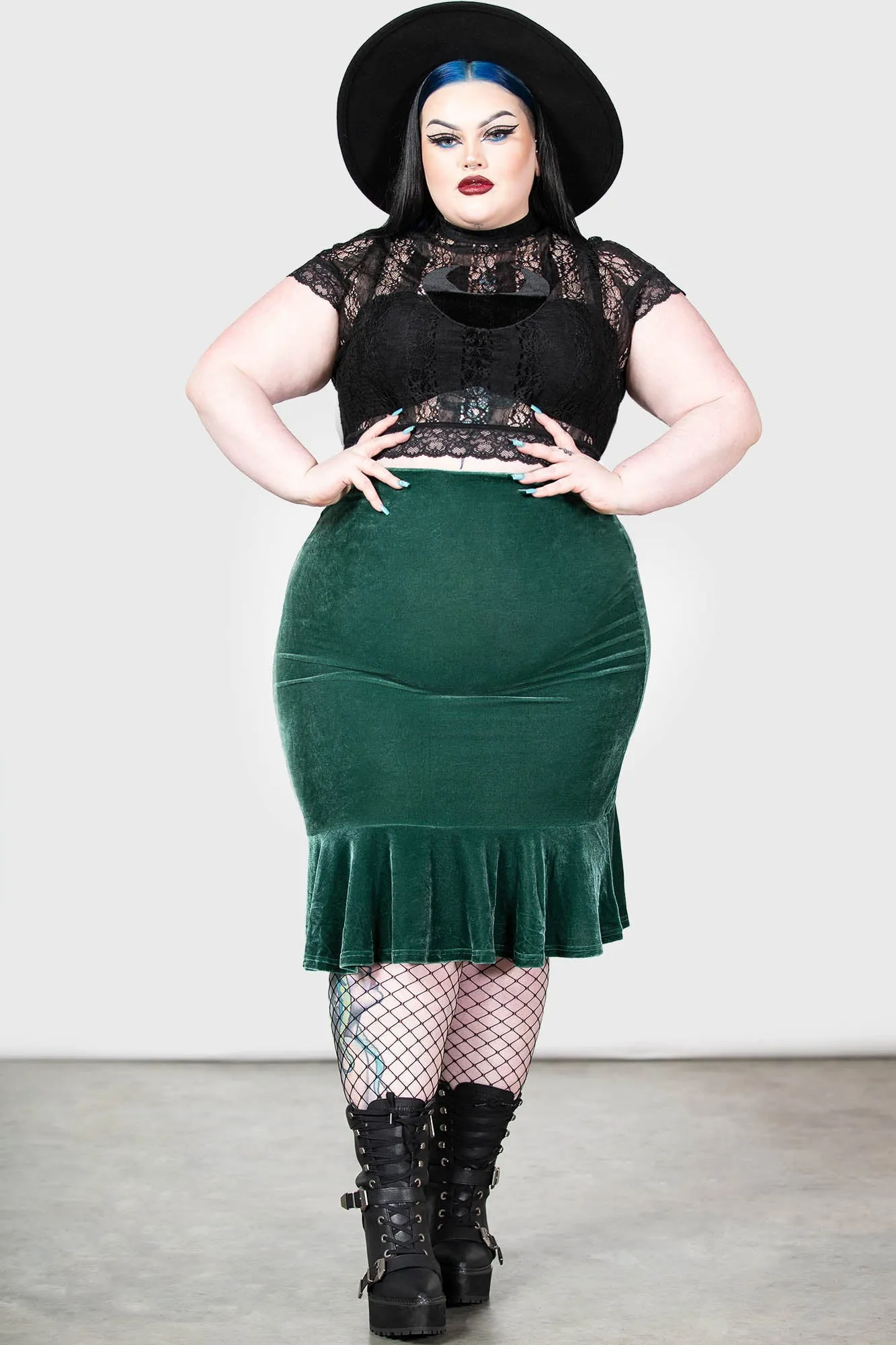 Drusilla Midi Skirt [GREEN] [PLUS] Resurrect