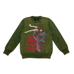 Cozy Green Elkhead Knitted Sweater for Ultimate Comfort