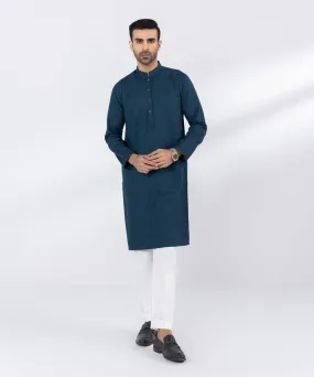 Embroidered Cotton Jacquard Kurta