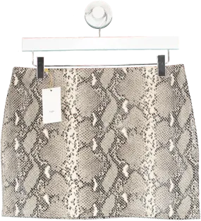 FRANKIE SHOP Grey Nairobi Mini Python Mini Skirt UK M