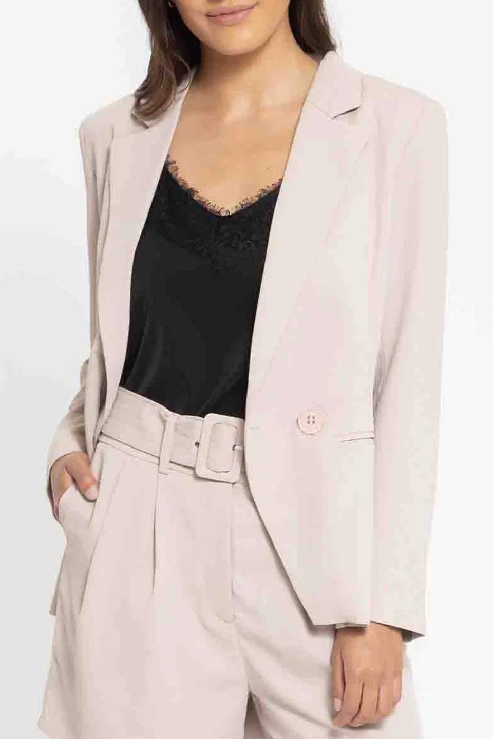 Georgie Adelaide Stone Double Breasted Blazer