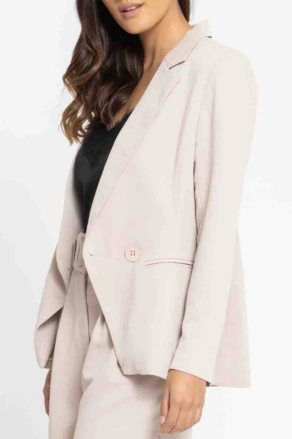 Georgie Adelaide Stone Double Breasted Blazer