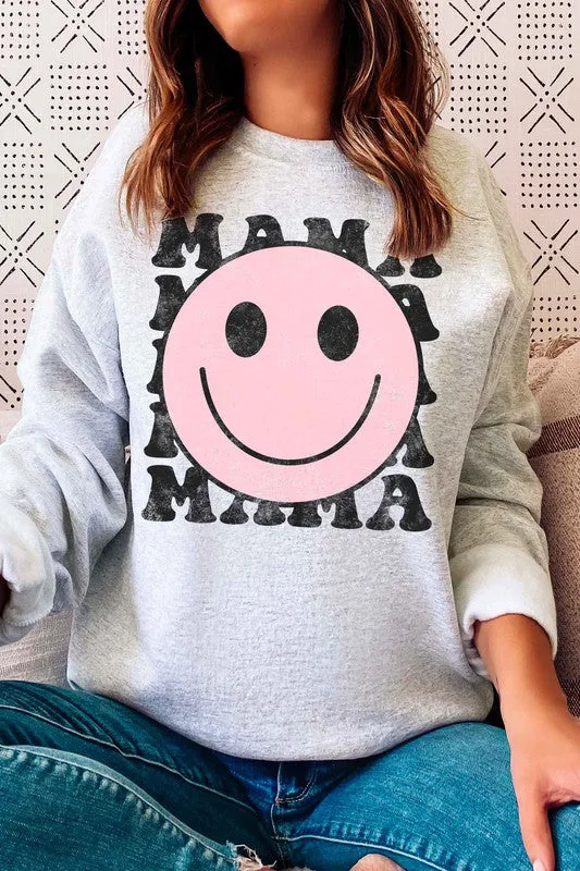 HAPPY FACE MAMA GRAPHIC SWEATSHIRT