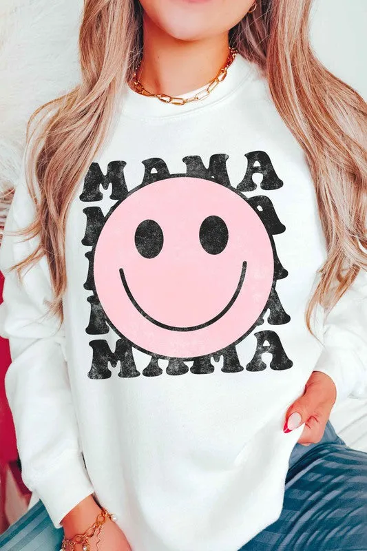 HAPPY FACE MAMA GRAPHIC SWEATSHIRT