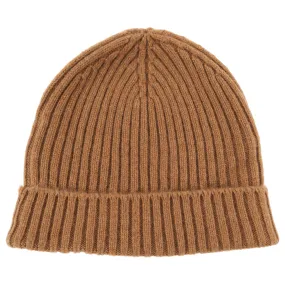 Jenni Kayne Brown Cashmere Ribbed Toque Hat