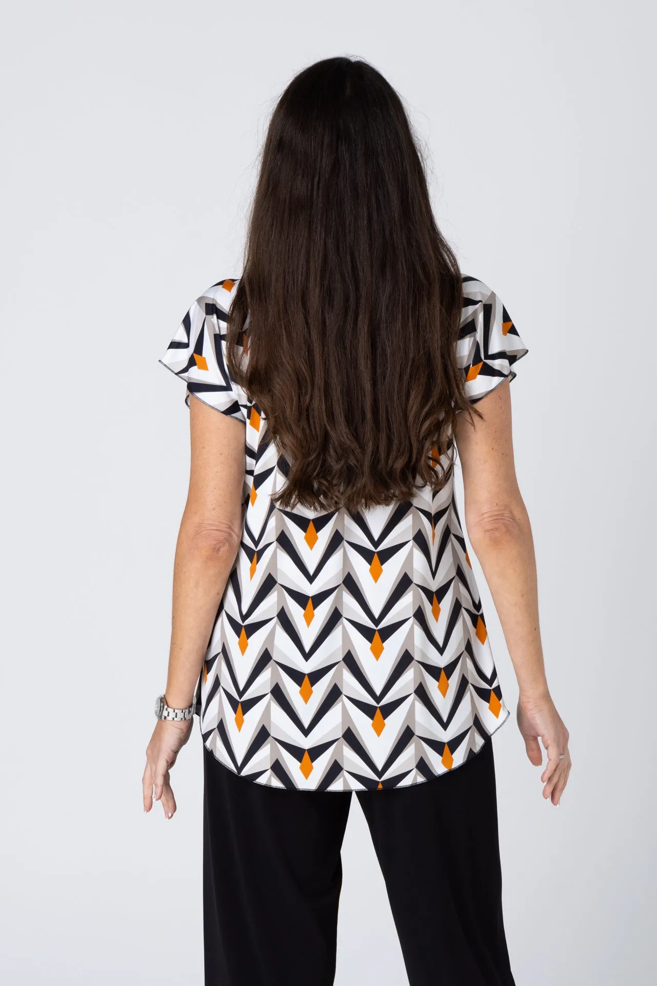 Jewel Print Short Sleeve Jersey Top