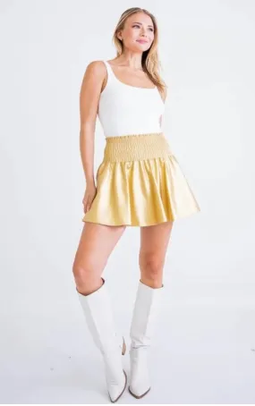 Karlie Metallic Pleather Skort