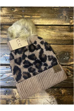 Leopard Pom Beanie