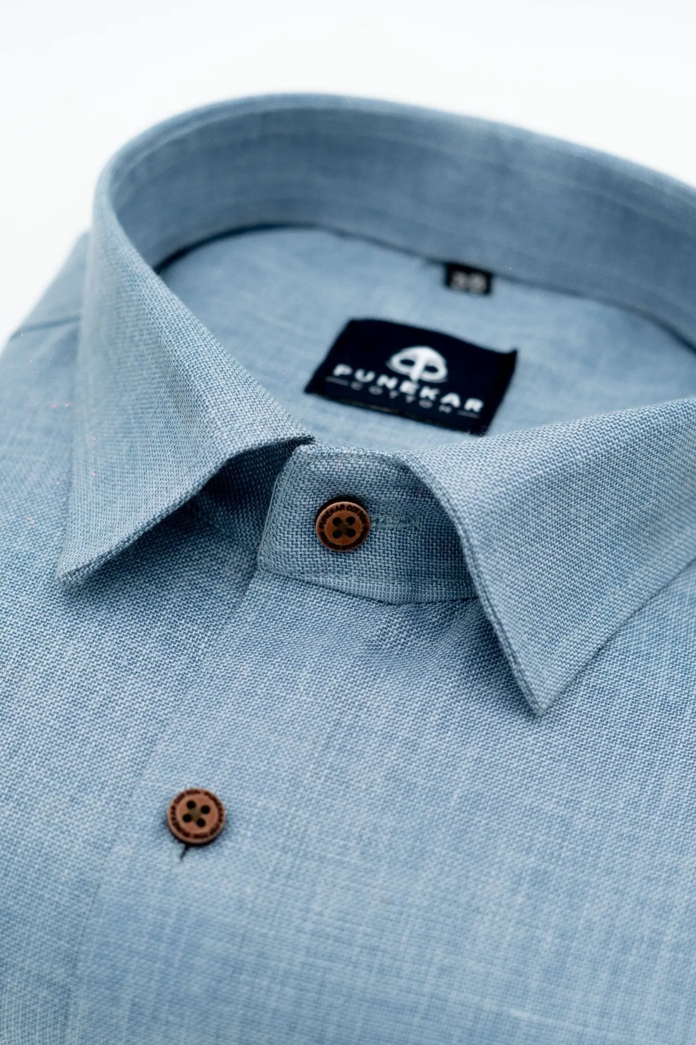 Light Blue Color Blended Linen Shirt For Men's