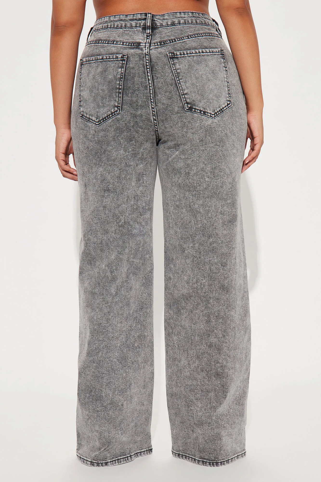 Make It Worthwhile Wide Leg Jeans - Grey