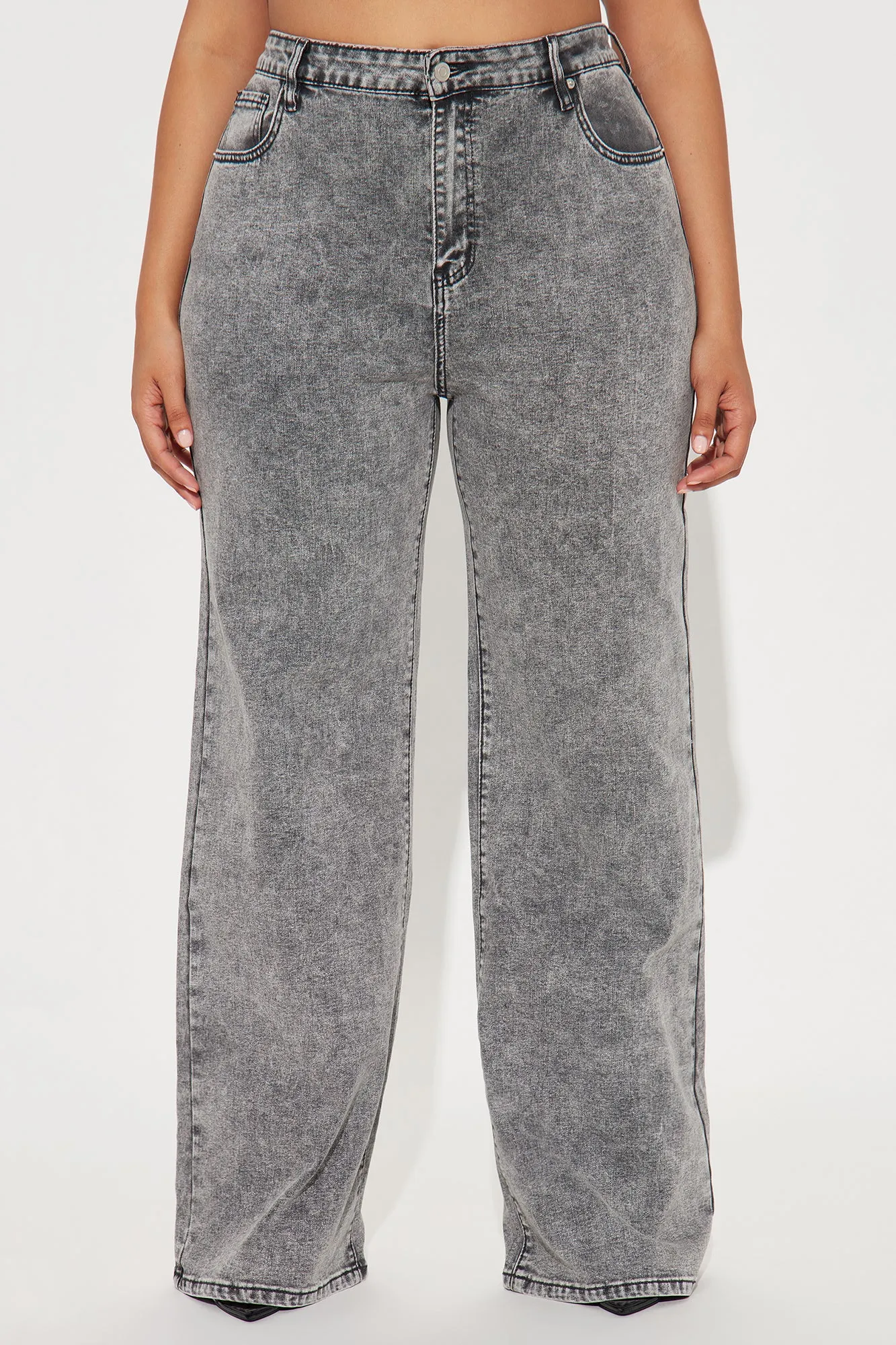 Make It Worthwhile Wide Leg Jeans - Grey