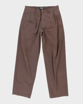 Men's Vintage Brown Dolce And Gabbana Pleated Trousers - W30 L30