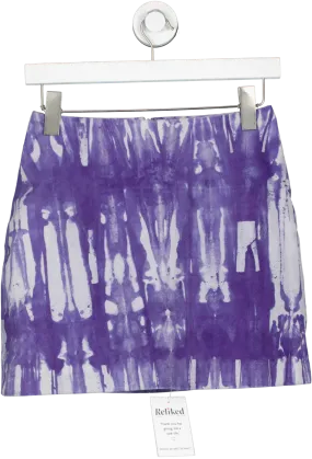 Nasty Gal Blue Real Suede Tie Dye Mini Pelmet Skirt UK 6