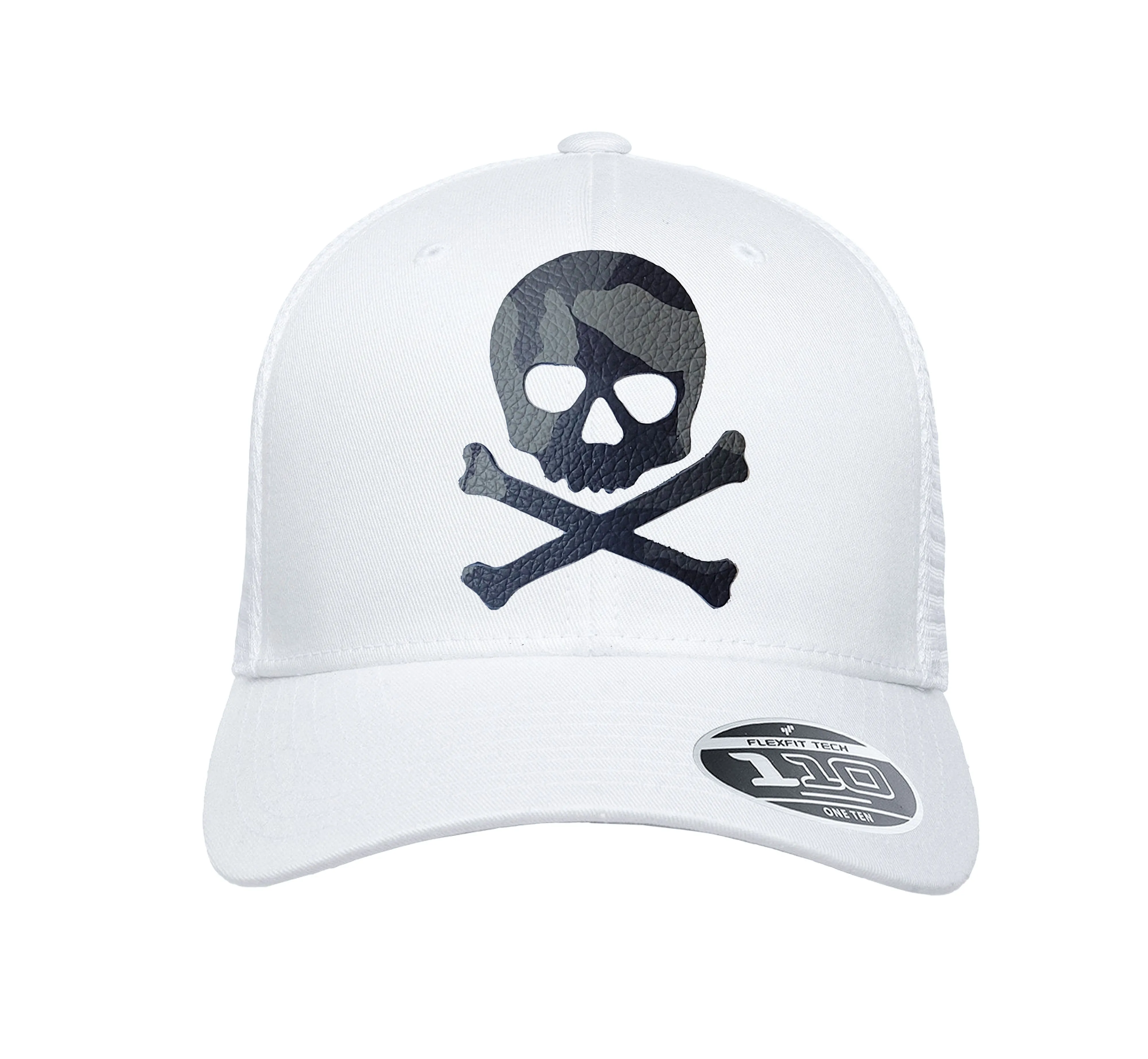 NEW! The RMG Black Camo Skull & Bones Flexfit Snapback 110 Baseball Hat