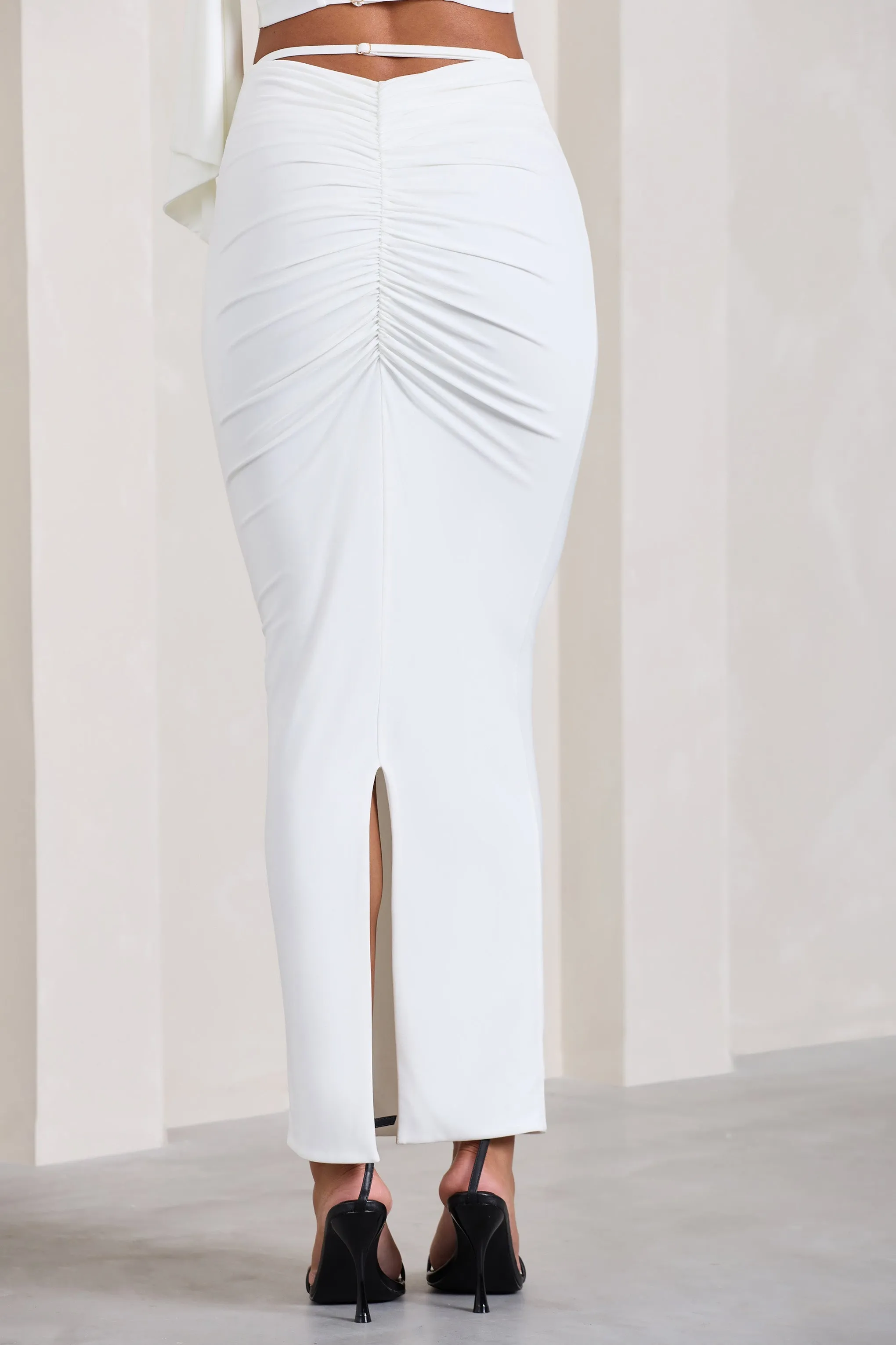 Onna | White Bodycon Pencil Maxi Skirt