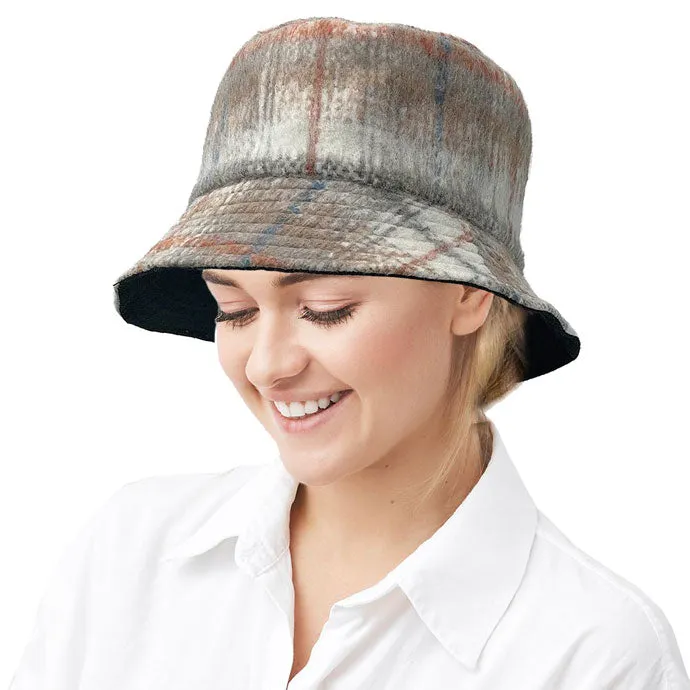 Plaid Check Patterned Bucket Hat