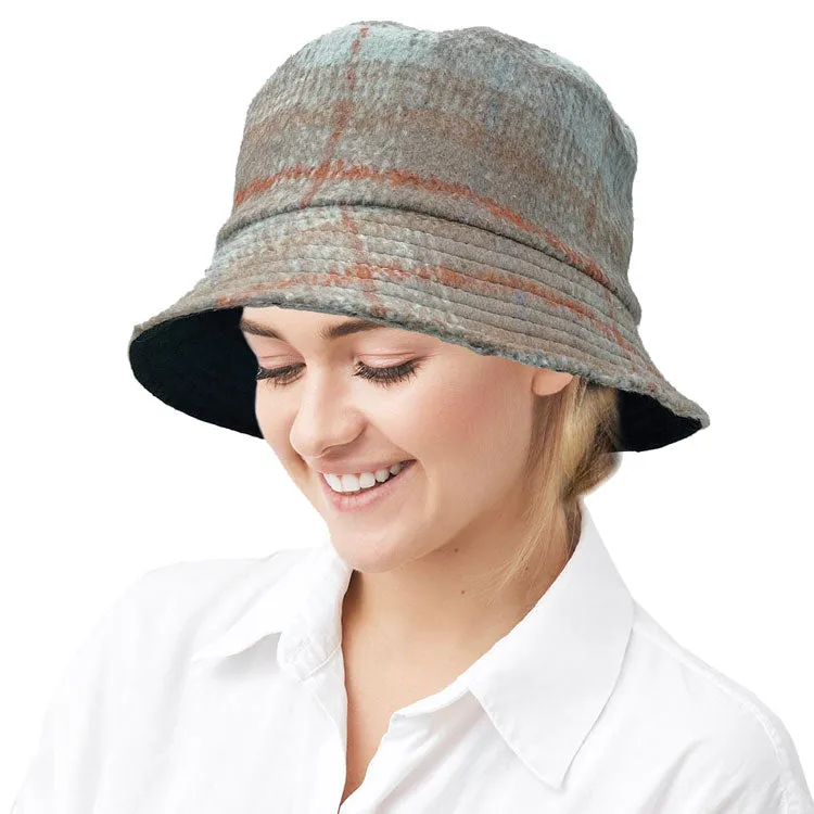 Plaid Check Patterned Bucket Hat