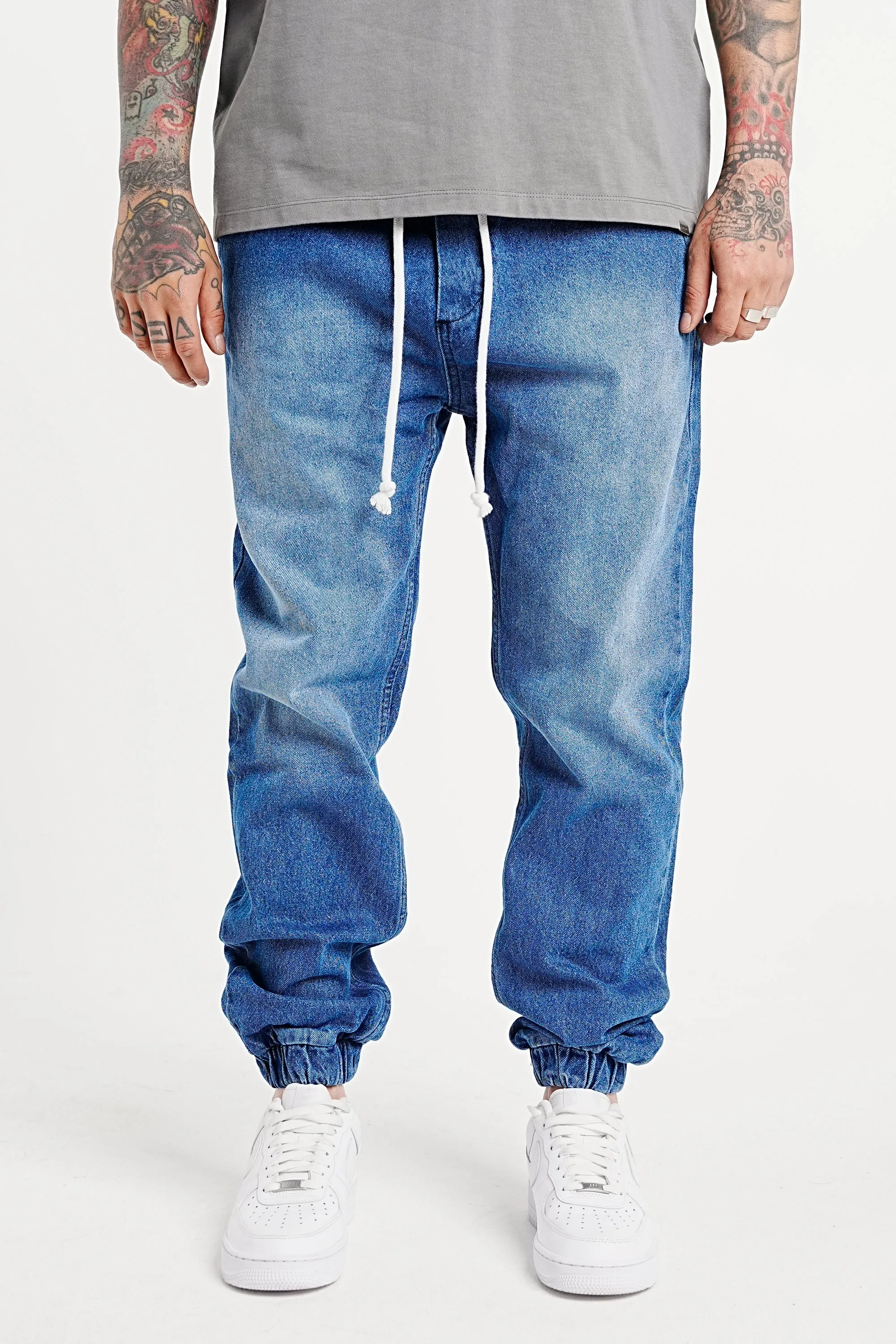 Premium Elasticated Denim Jogger Pants