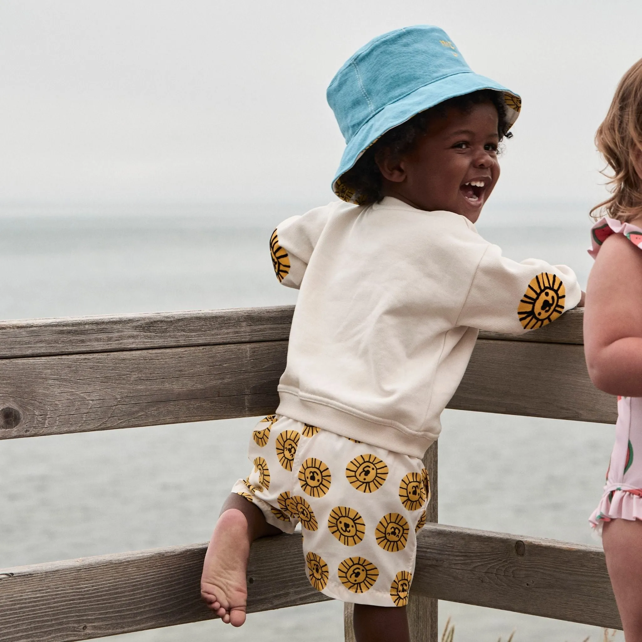 Recycled Cotton Pink Checkered Baby Sweatshirt