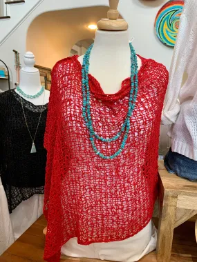 Red Popcorn Poncho