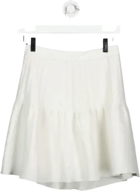 REISS White Lexi Pin-tuck Mini Skirt UK 8