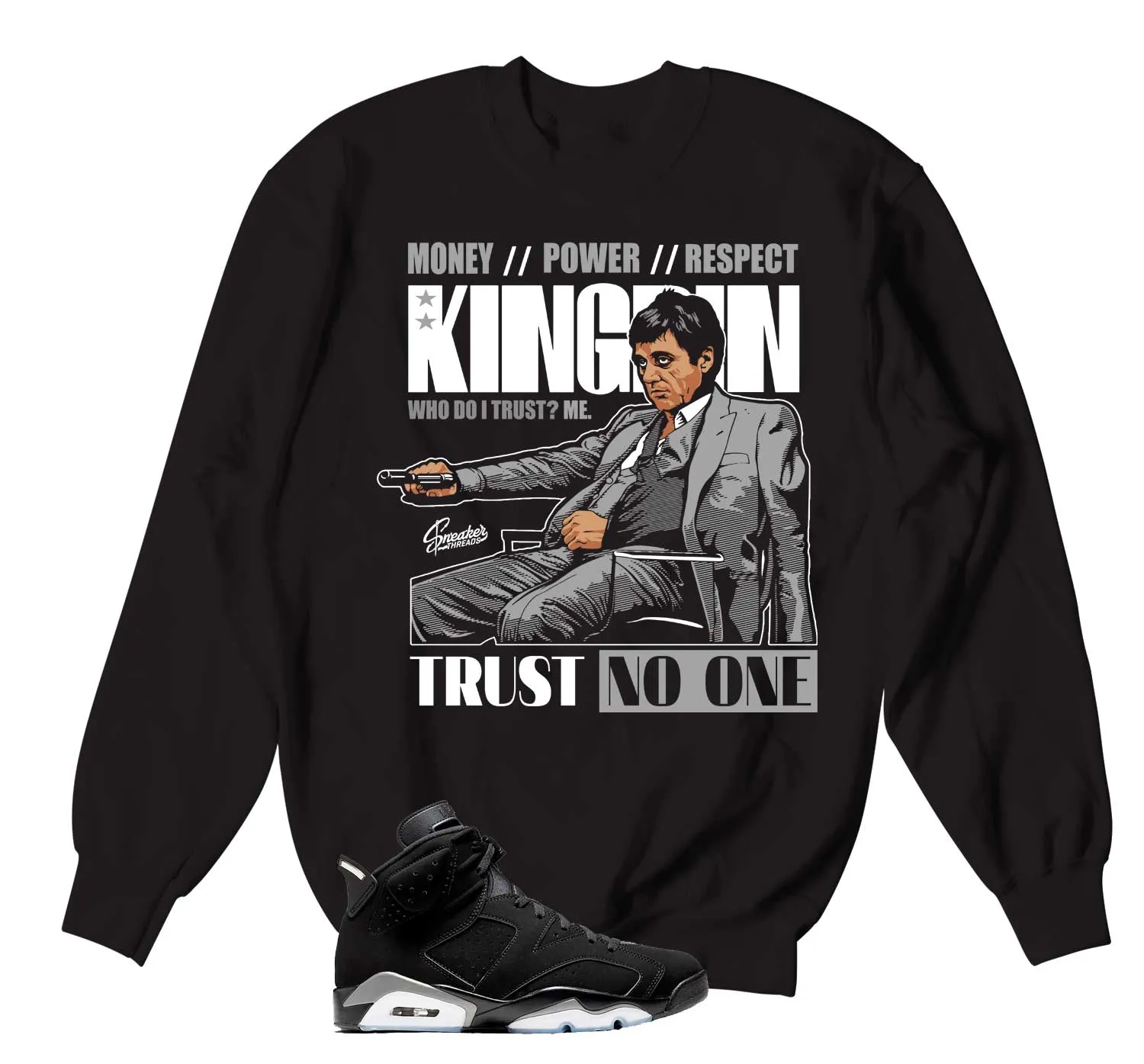 Retro 6 Metallic Silver Trust Issues Sweater