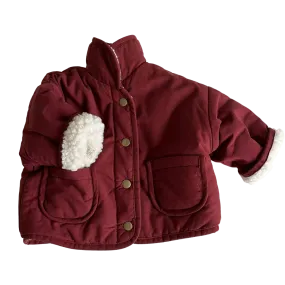 Reversible Teddy Coat - Maroon