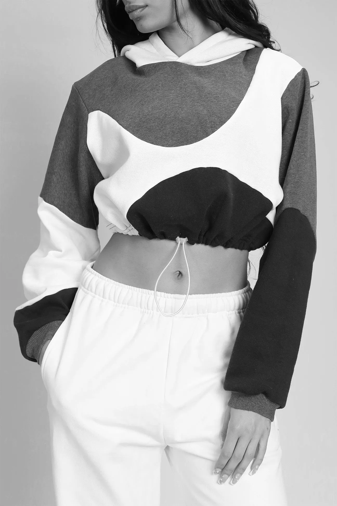 Rework Wave Crop Sweatshirt - XS