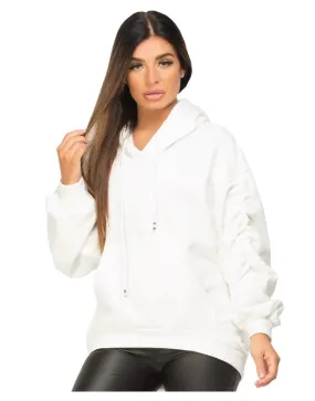 Ruched Fleece Hoodie