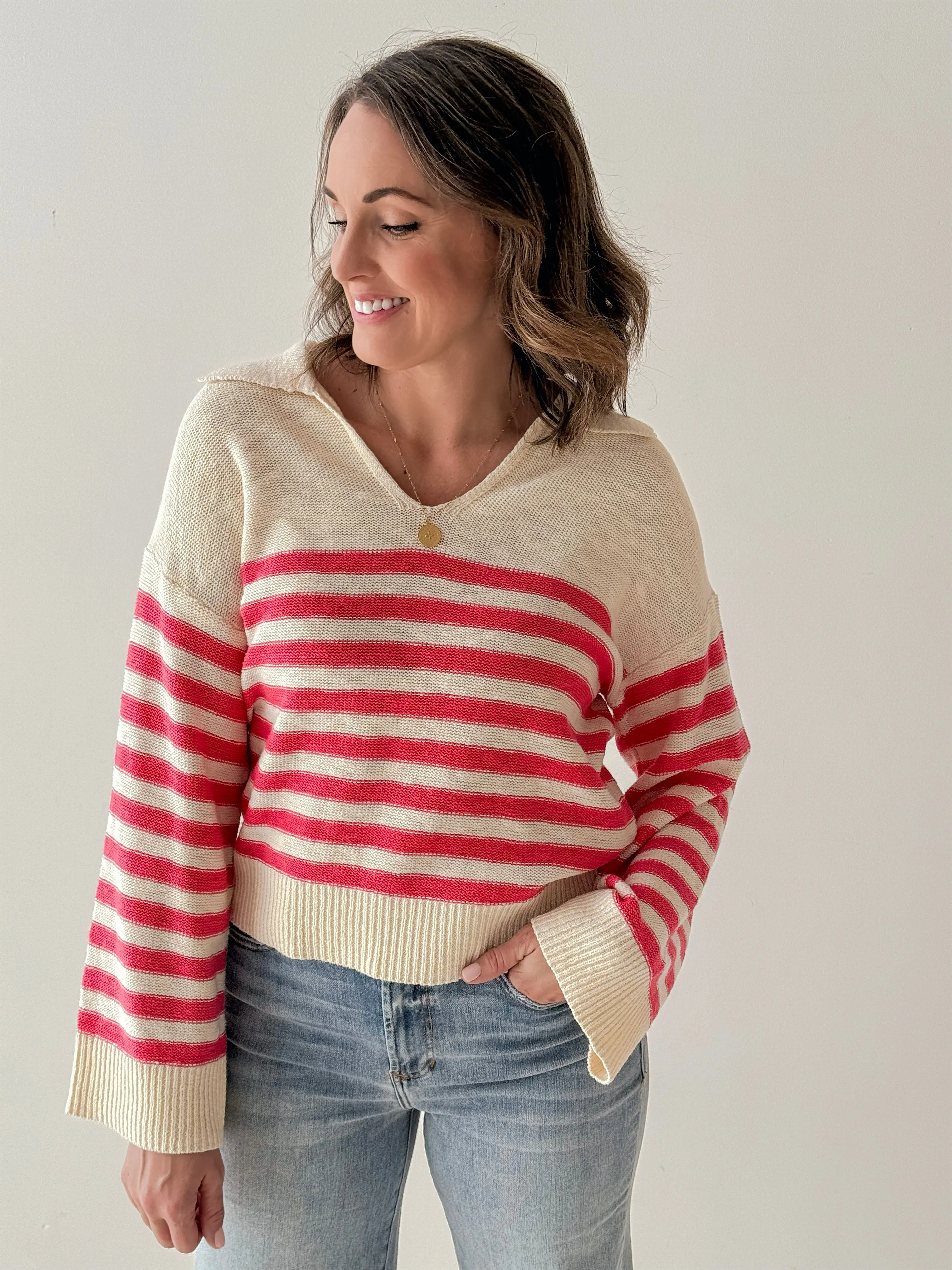 Sanctuary Perfect TIming Sweater in Flushed Stripe