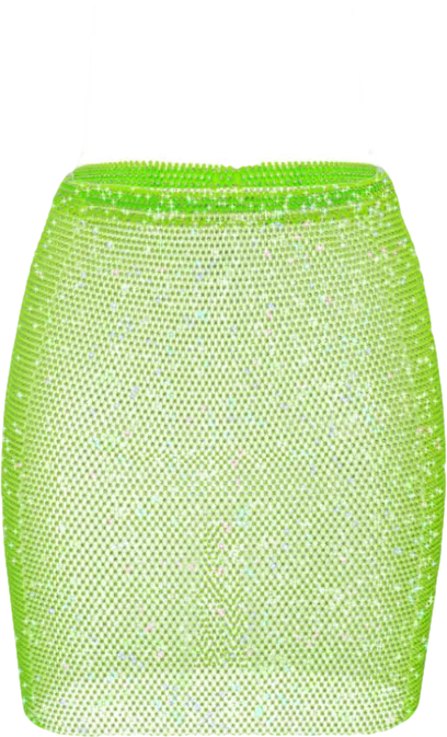 Santa Brands Green Neon Lime Mini Skirt UK XS/S