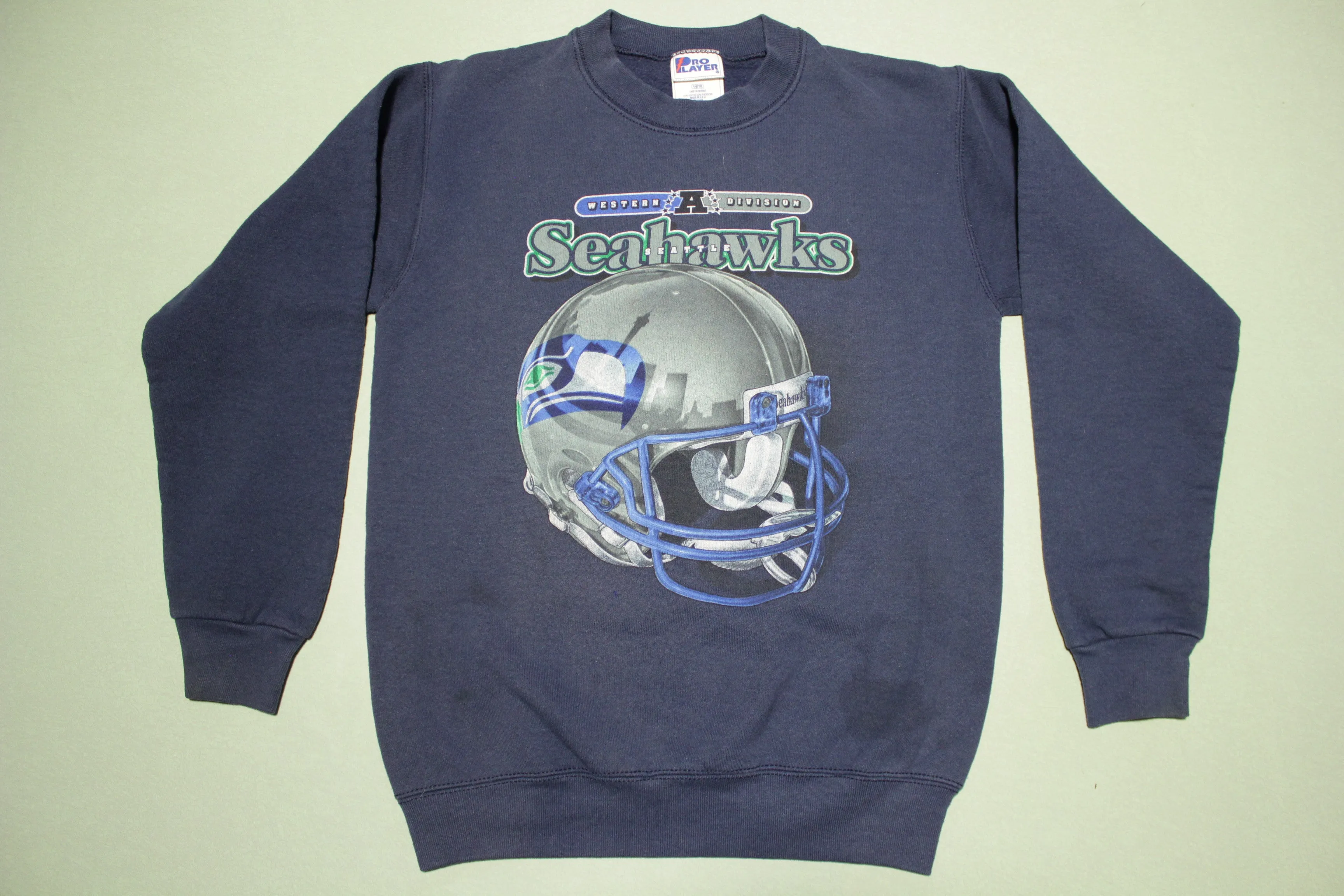 Seattle Seahawks Vintage Pro Player 90's Western Division Crewneck Sweatshirt