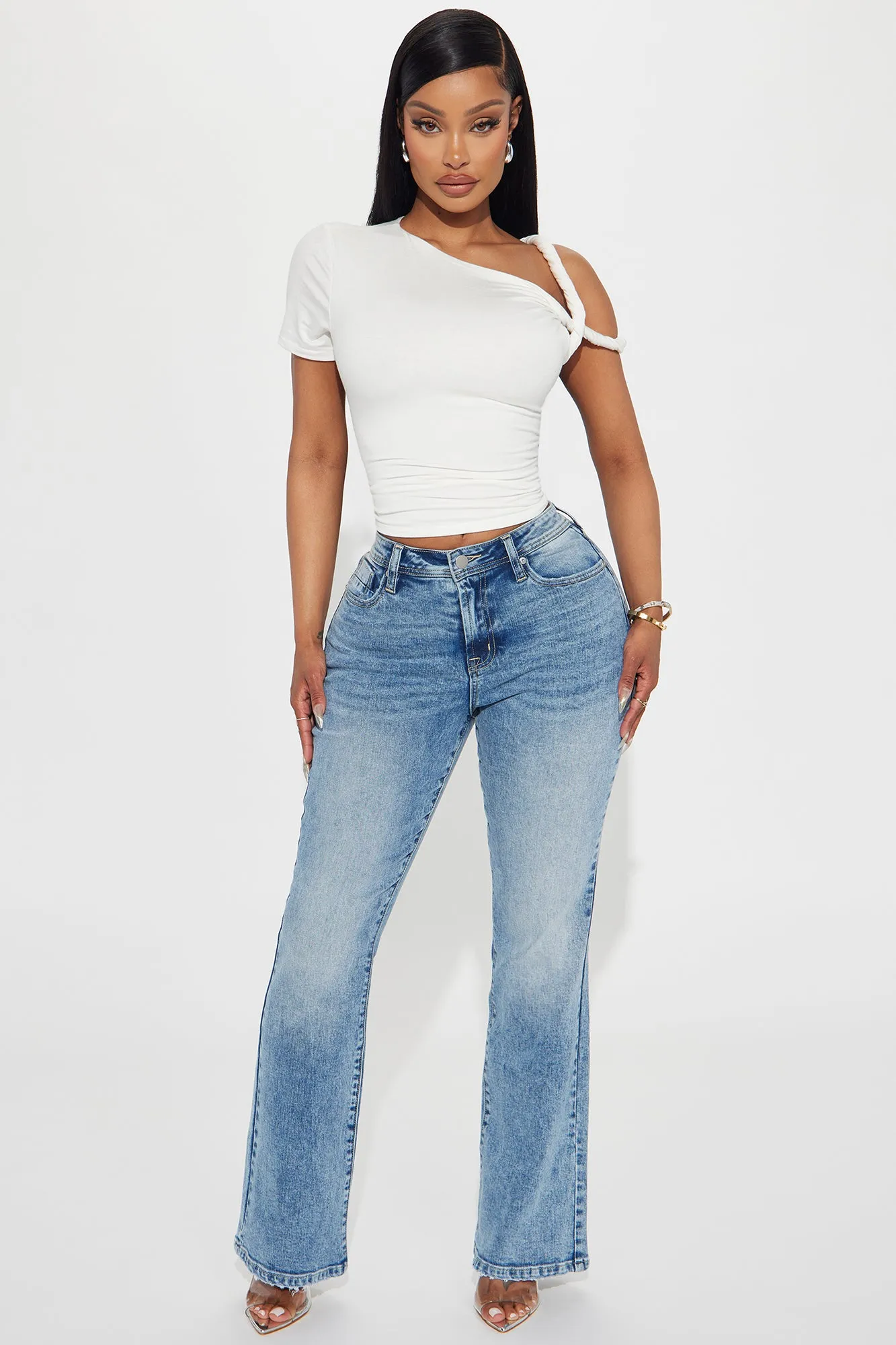 Selene Stretch Straight Leg Jeans - Light Wash